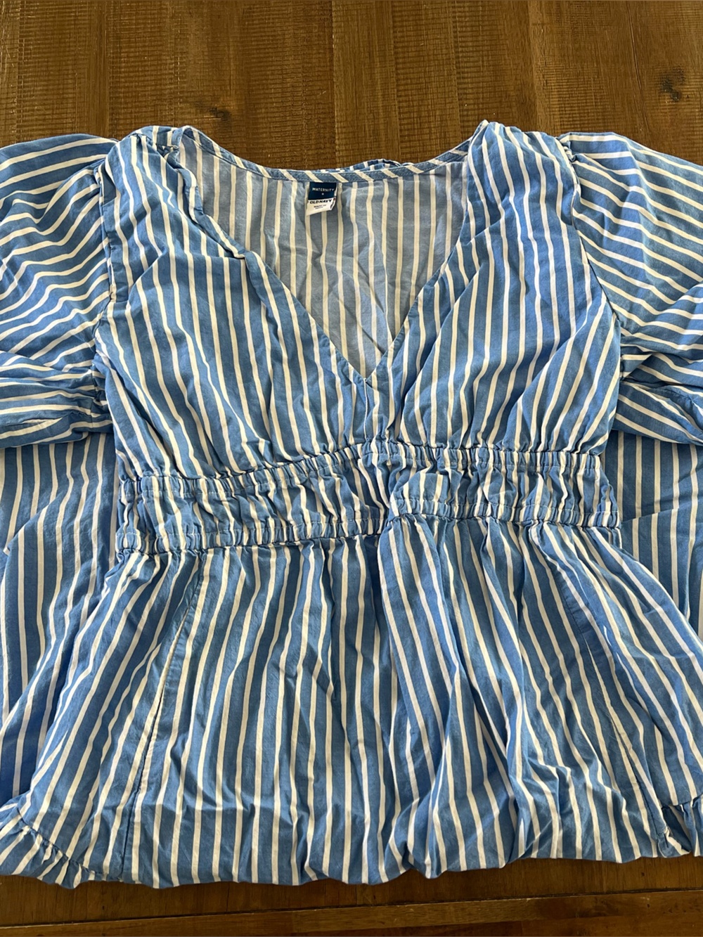 Old Navy Blue and White Striped Maternity Top